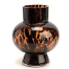 Outlet CADES DESIGN Vase décoratif coloris marron en verre - 15 x 18 x 14,8 cm