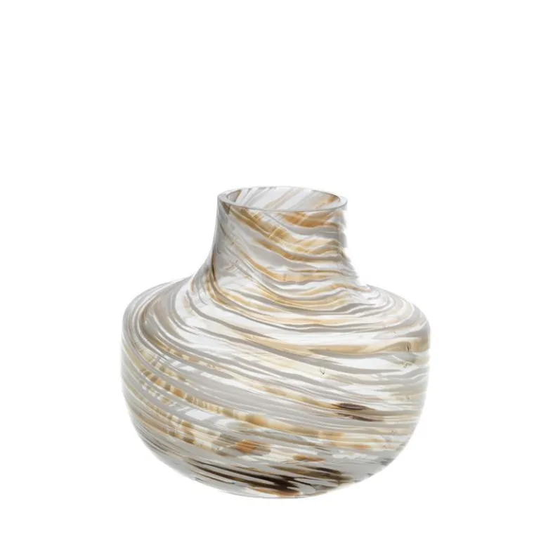 Best CADES DESIGN Vase décoratif Josh coloris blanc en verre - 18 x 16,6 x 17,5 cm