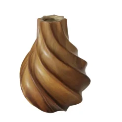 Clearance BOLTZE Vase en grès cérame marron Wilhelmy - Ø 16,5 x H 22 cm