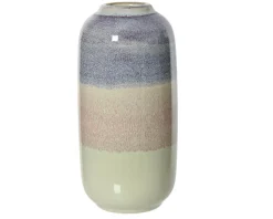 KAEMINGK Vase en grès vert rose violet - Ø 11,2 x H 23 cm