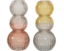 New KAEMINGK Vase en verre multicolore forme 3 bulles - Ø 15 x H 33 cm