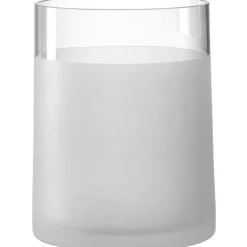 Outlet LEONARDO Vase en verre transparent et blanc Novara - 19 cm