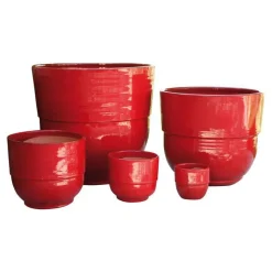 Hot LES POTERIES D'ALBI Vase Rebord coquelicot H 27 x Ø 30 cm