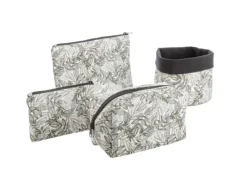 SAFECO Vide-poche en tissu à motifs marron et gris Wanda - Ø 19 x H 19 cm