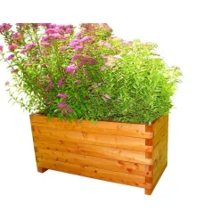 New ROBIN HOOD Bac rectangulaire en bois de Mélèze huilé Renata - 100 x 50 x 50 cm