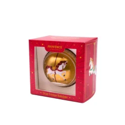 New PROVENCE D'ANTAN Coffret 1 boule de Noël or motif cheval garnie de 8 sachets de tisane bio Provence d’antan - 14,4 g