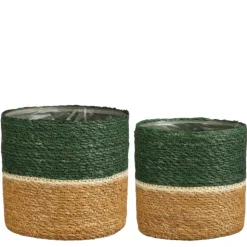 Discount EDELMAN Damian panier ronde coloris vert en céramique - Ø 18 x 18 cm