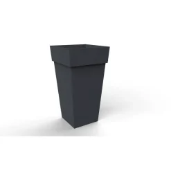 Clearance EDA Pot carré haut gris anthracite Toscane – 43,3 x 43,3 cm